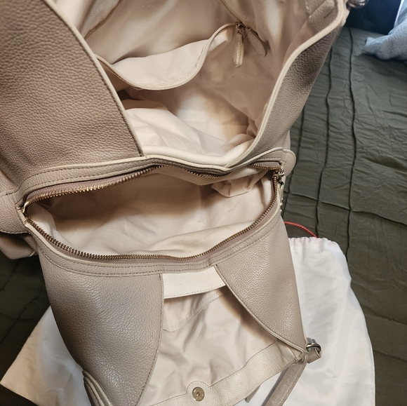 Coach Light Gray Leather Hobo Bag - Picture 7 of 8